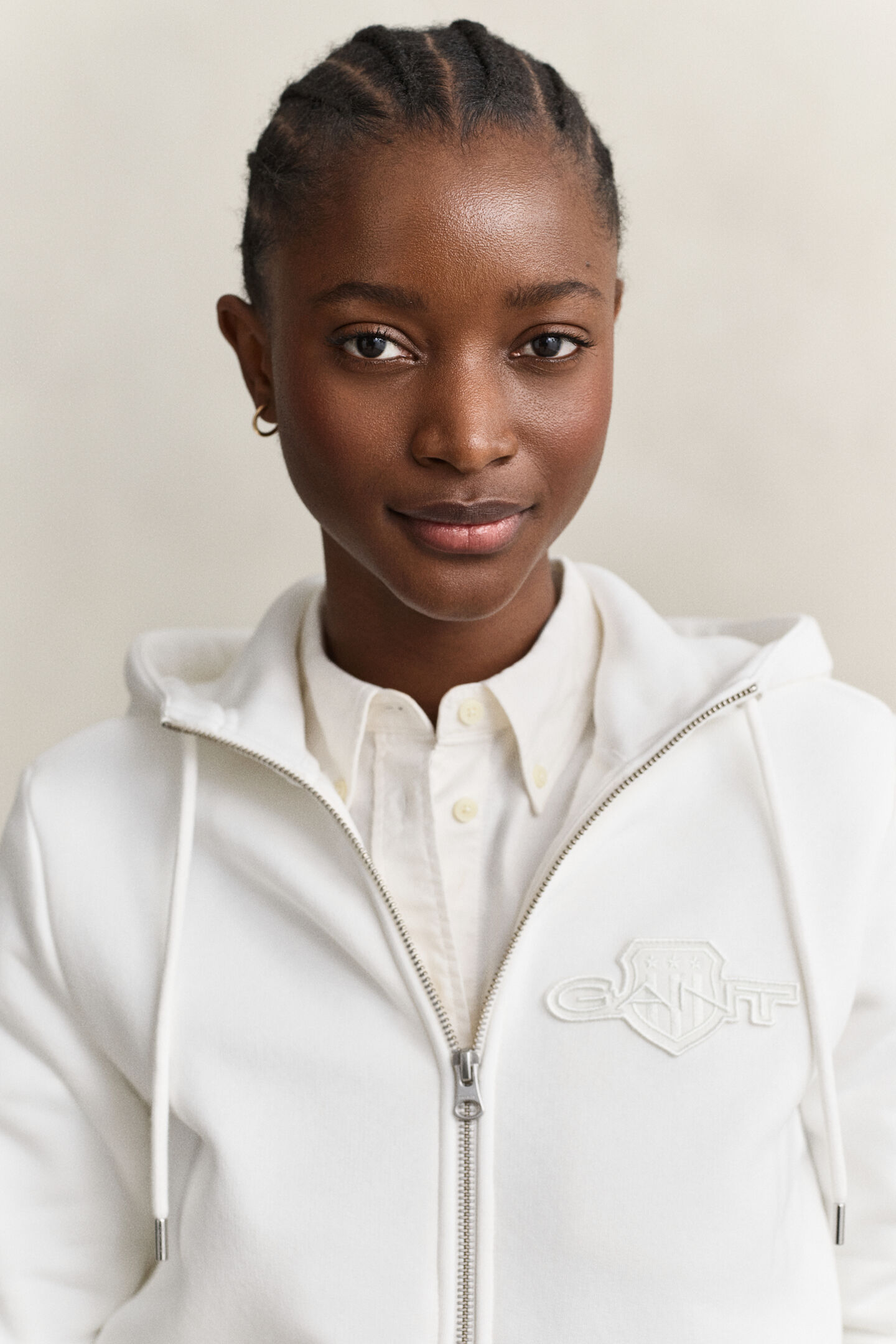 Tonal Shield Zip Hoodie