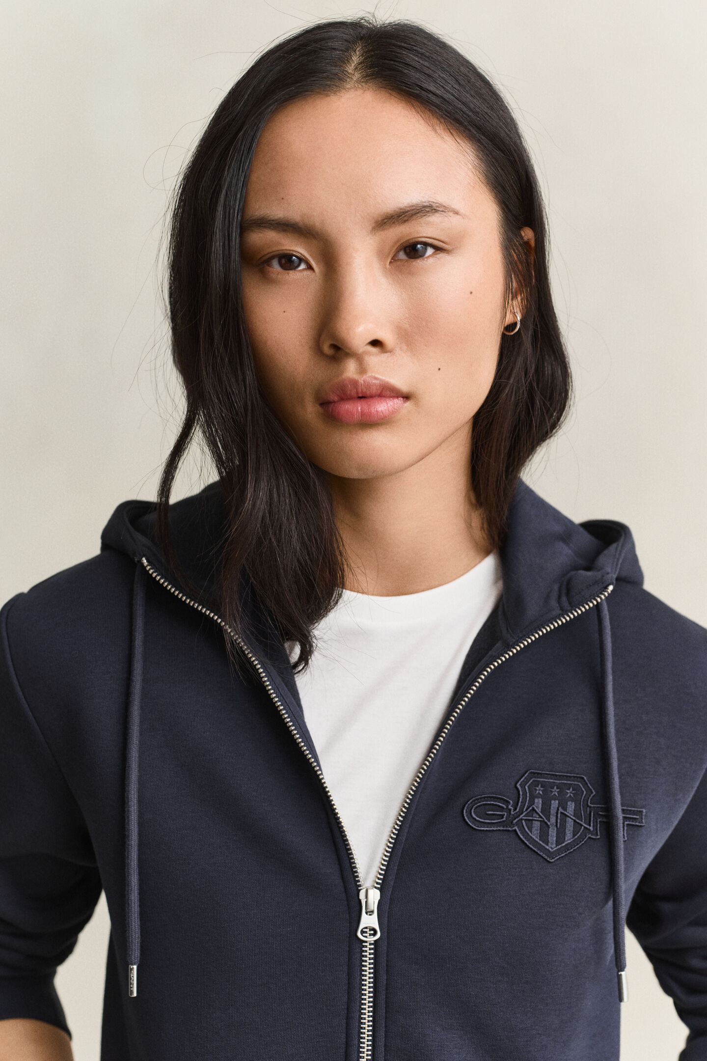 Tonal Shield Zip Hoodie