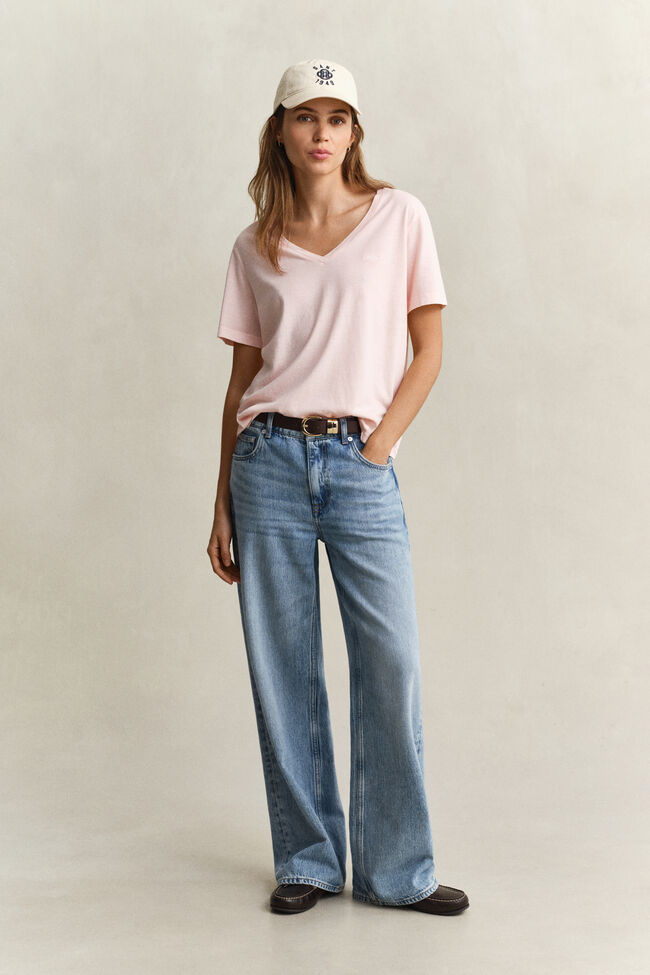 Washed Shield V-Neck T-Shirt