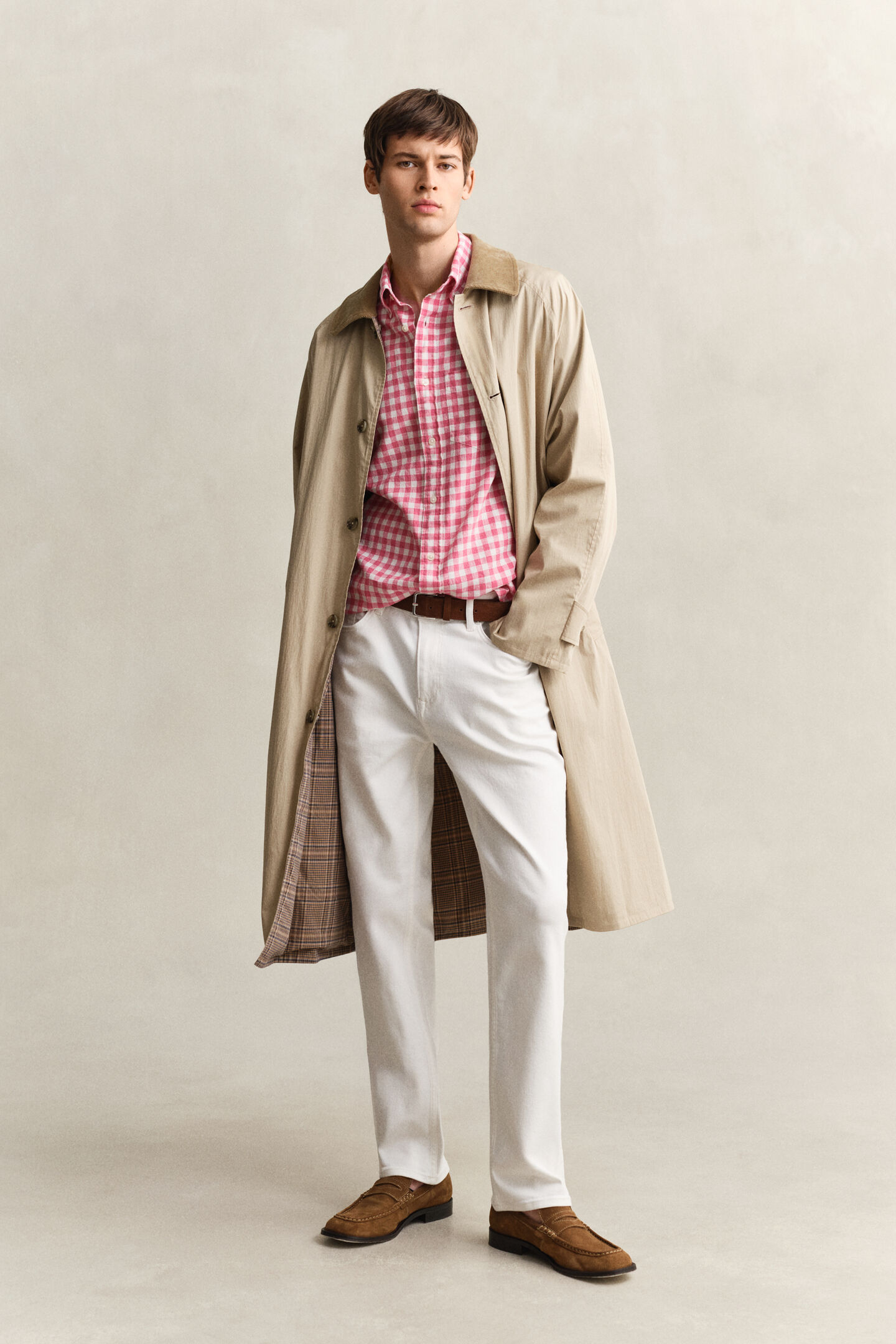 Gingham Linen Blend Shirt