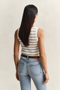 Striped Cable Knit Tank Top