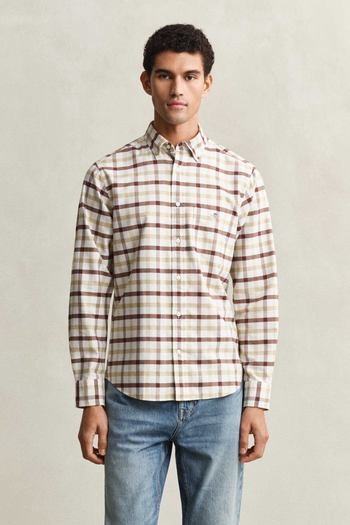 Regular Fit Checked Oxford Shirt