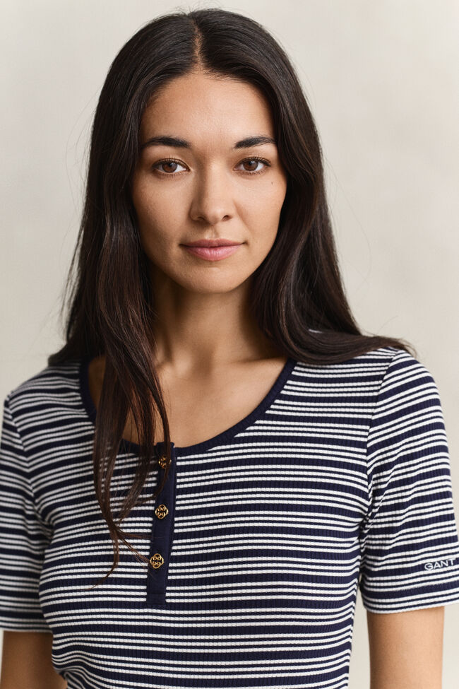 Ribbed Henley Top